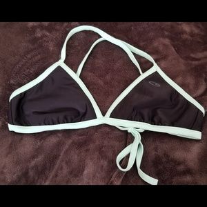 3/$25 Champion triangle bikini top blk green med